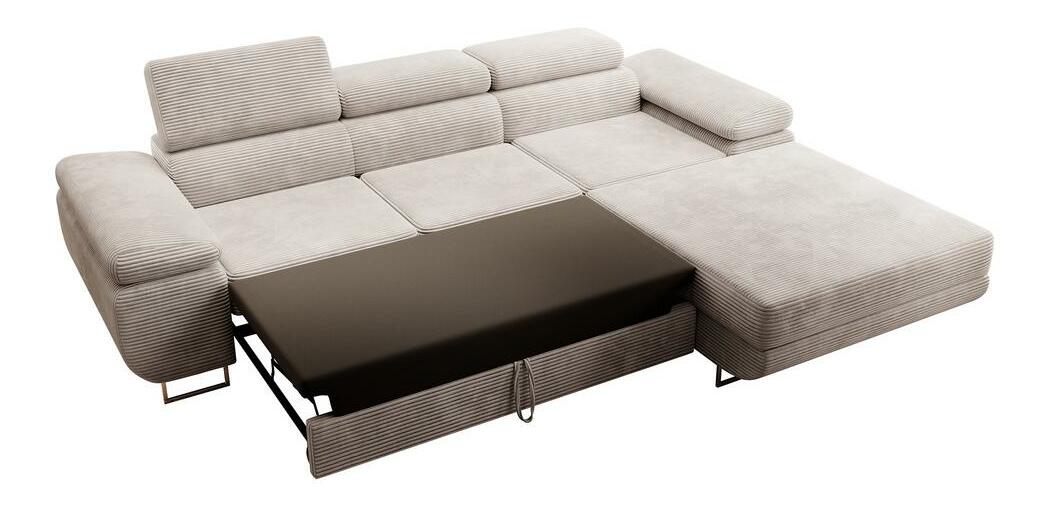 Sarokkanapé Grande (J) (bézs szürke + króm)