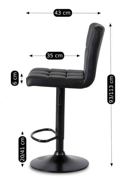 Barska stolica Normativa (crna ekokoža) 