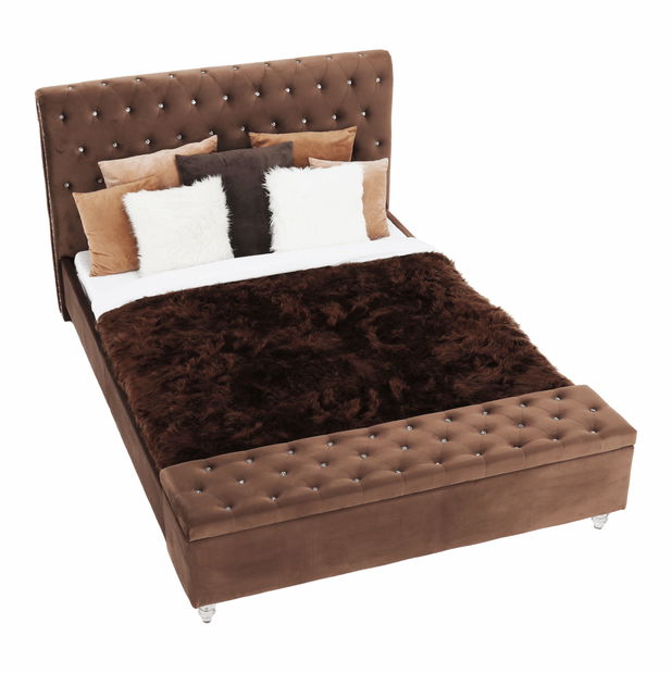 Manželská posteľ 160 cm Angi (hnedá) (s roštom)