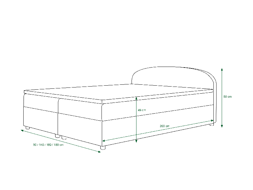 Franciaágy Boxspring 180 cm Brick (fekete + hullám minta) (matraccal és tárolóhellyel)