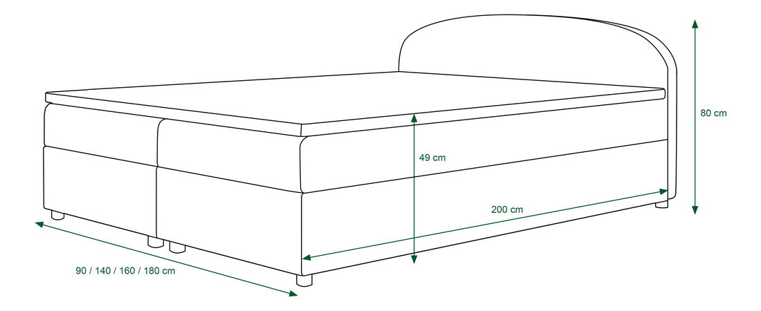 Bračni krevet Boxspring 180 cm Brick (crna + cvijetni uzorak) (s madracem i prostorom za odlaganje)