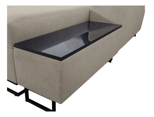 Colțar în formă de U Pesaruna VIII (Negru + Gri) (cu sp. depozitare) (D)