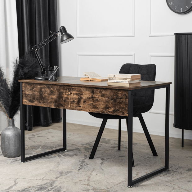 Masă de scris Regular (stejar rustic + negru) 