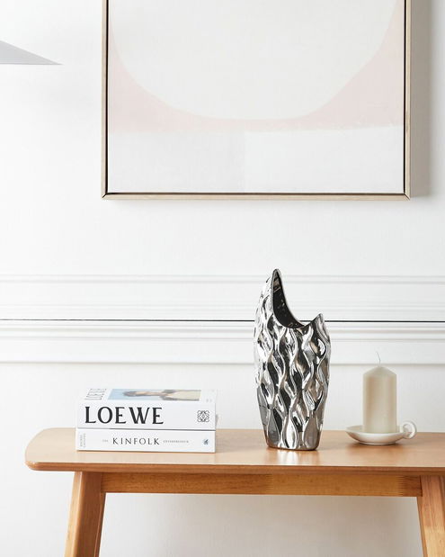 Váza HARDALES 35 cm (sklolaminát) (strieborná)