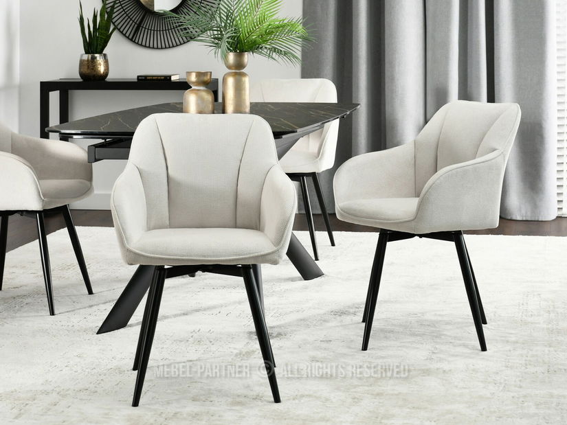 Stolička Bonita (krémová + chrómová)