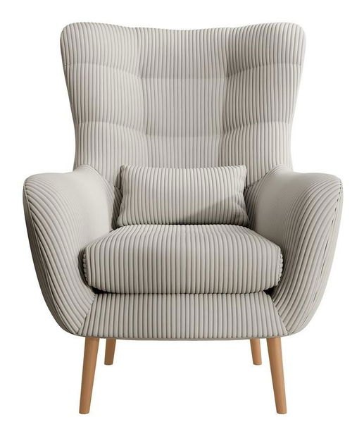 Kreslo s podnožkou Veneza VZ2 (svetlosivá + buk)