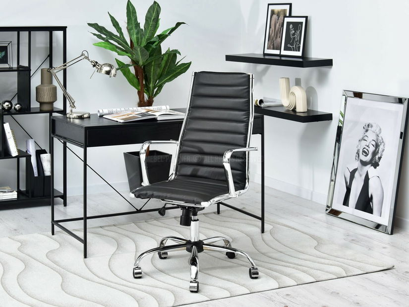 Fotelja Berliner (crna + krom)