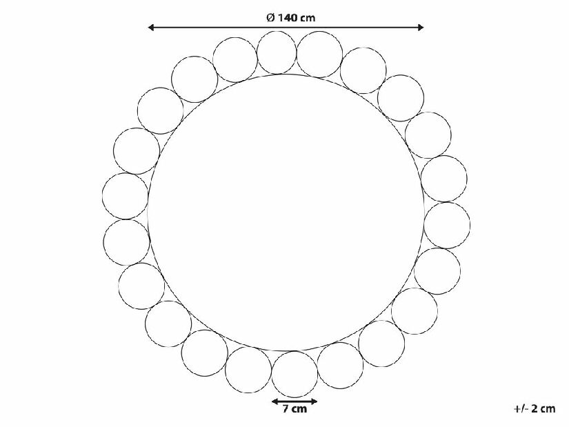 Covor ⌀ 140 cm Voszat (Negru)