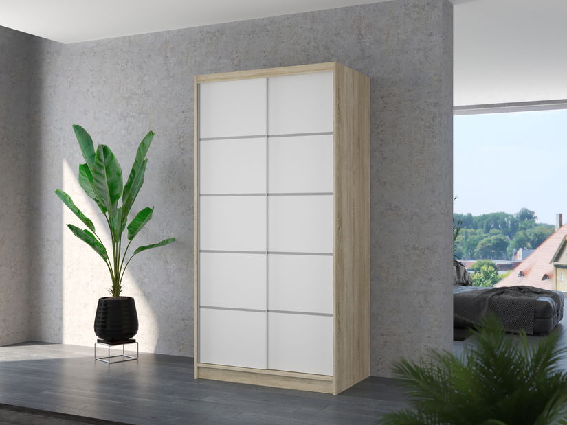 Ruhásszekrény Remea (szonoma tölgy + fehér)