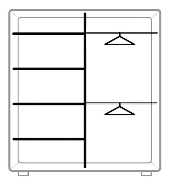 Kutni ormar za garderobu Mirach 2D 