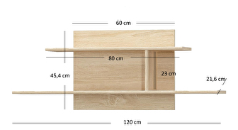 Raft 120 cm Terrell (Stejar sonoma)