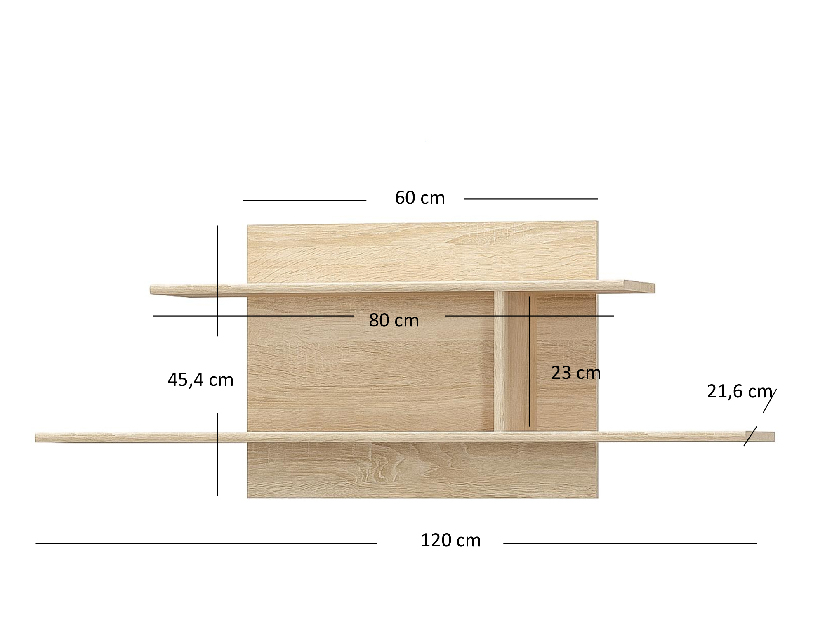 Polička 120 cm Terrell (dub sonoma)