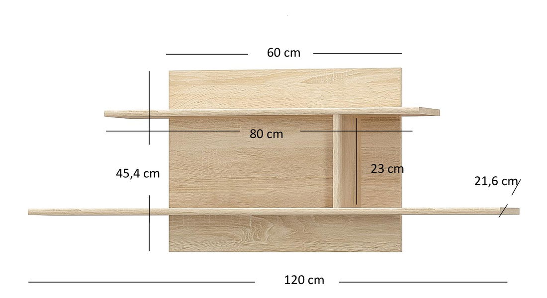 Raft 120 cm Terrell (Stejar sonoma)