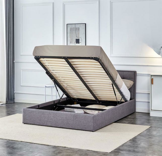Manželská posteľ 140 cm Padvalion 140 (s úložným priestorom) (sivá)