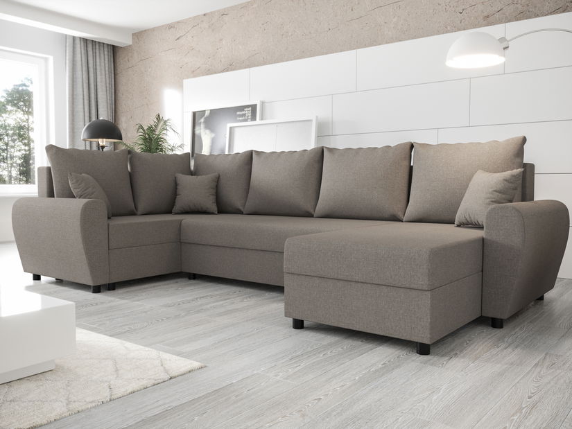 Kutna garnitura u obliku slova U Fleur Long (bež) (L)