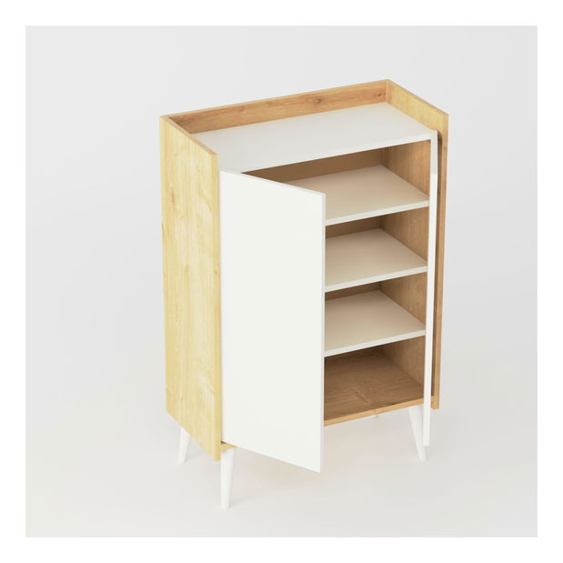 Botník (skrinka na topánky) Mumuni (biela + dub)