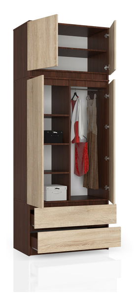 Dulap de haine Sagan (wenge + Stejar sonoma)