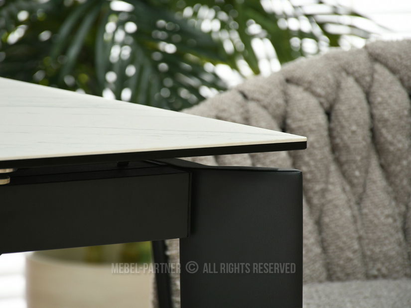 Masă de sufragerie Tornado (marmură albă + negru)