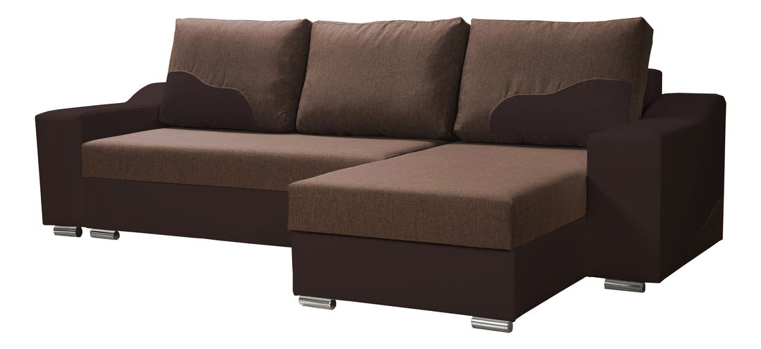 Rohová sedačka Wisteria (hnedá + tmavohnedá) (P)
