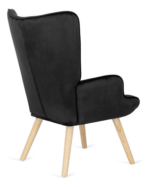 Fotel zsámollyal Lombardi (fekete) 