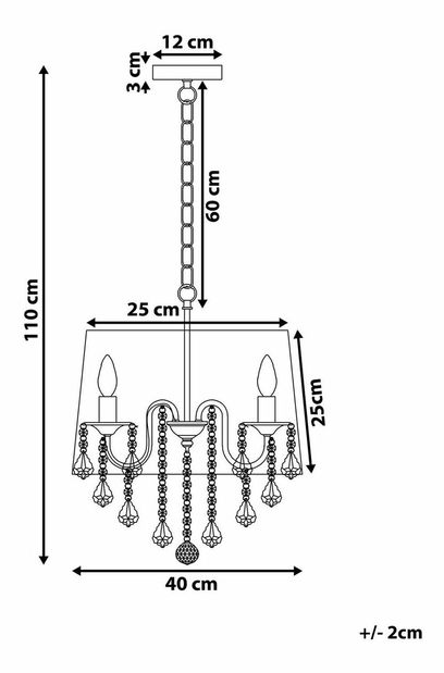 Závesná lampa Evandale (svetlosivá)