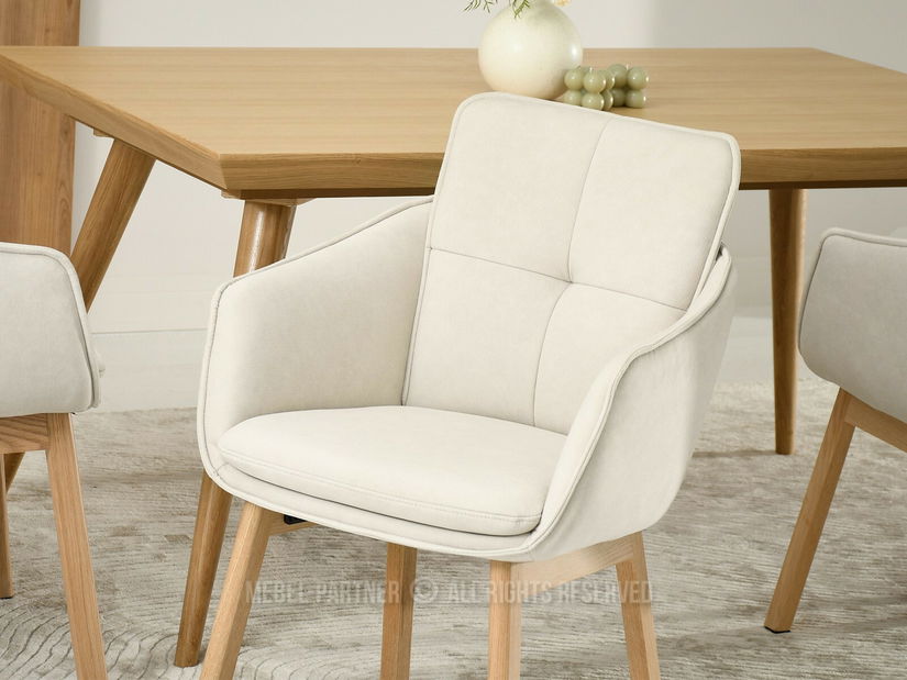 Jedálenská stolička Minimas (krémová + dub)