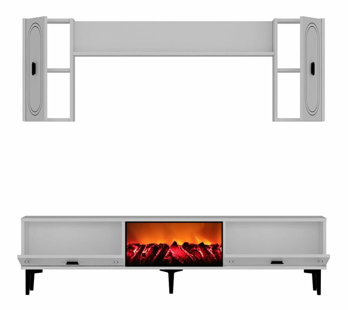 Obývacia stena s krbom Wendy (biela)