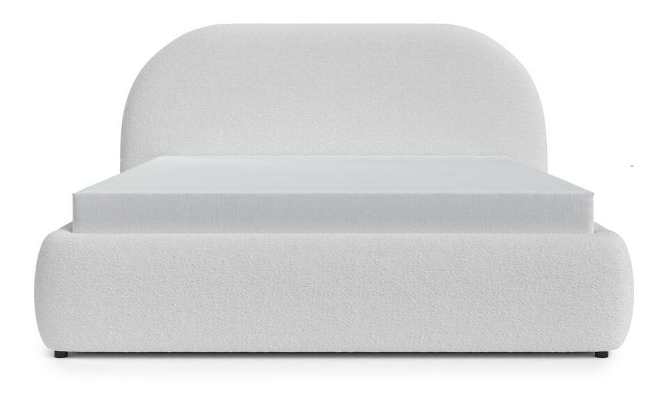 Franciaágy 140 cm Olivo P (ágyráccsal) (tárolóhellyel) (világosszürke + fekete)