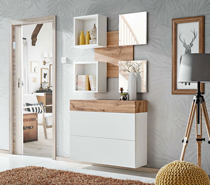 Hol Enderly 2 (alb + stejar wotan) (cu oglindă)