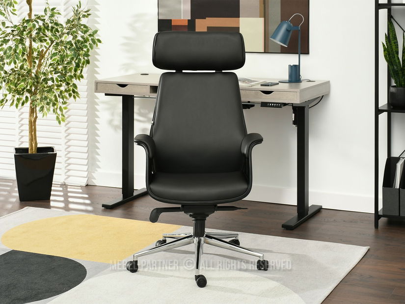 Fotel Lionel (fekete + króm)