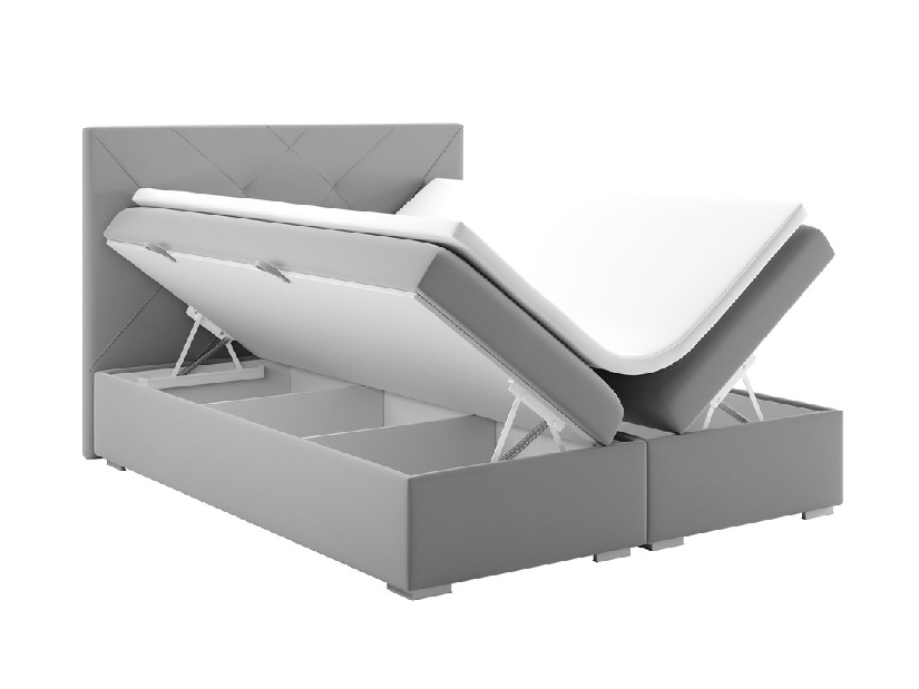 Manželská posteľ Boxspring 200 cm Darro (sivá) (s úložným priestorom)