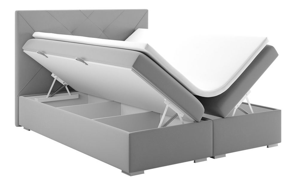 Bračni krevet Boxspring 180 cm Darro (siva) (s prostorom za odlaganje)
