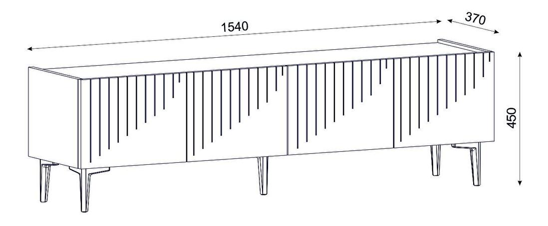 TV stolić/ormarić Tomune 4 (hrast safir + crni mramor) 