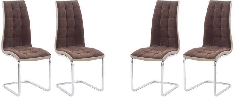 Blagovaonska stolica (4 kom.) Santa new (smeđa + bež + krom) *rasprodaja