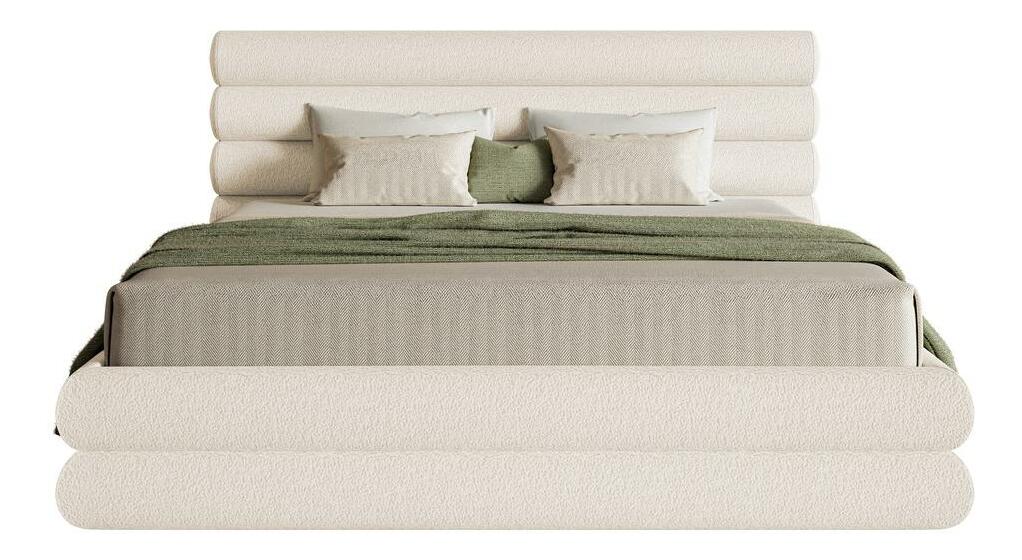 Franciaágy 140 cm Buffalo 140 (ágyráccsal) (tárolóhellyel) (krém + fekete)