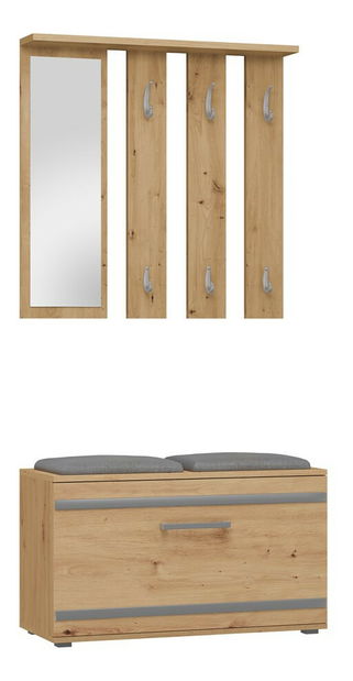 Set za predsoblje Oasis 1 (hrast artisan) (s ogledalom)