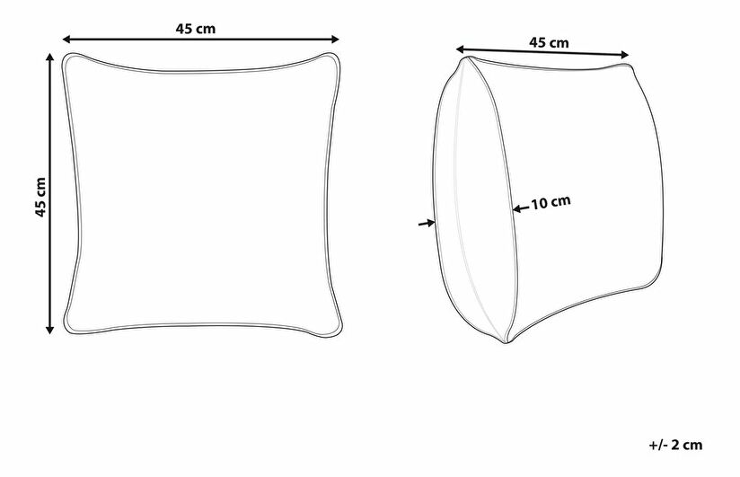 Set 2 buc perne decorative 45 x 45 cm Myri (alb)