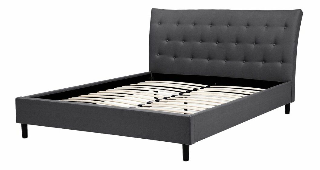 Manželská posteľ 160 cm SANTORI (s roštom) (tmavosivá)