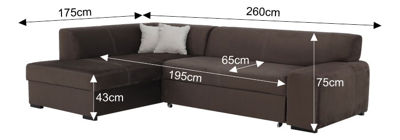 Rohová sedačka Mirafer (hnedá) (L)