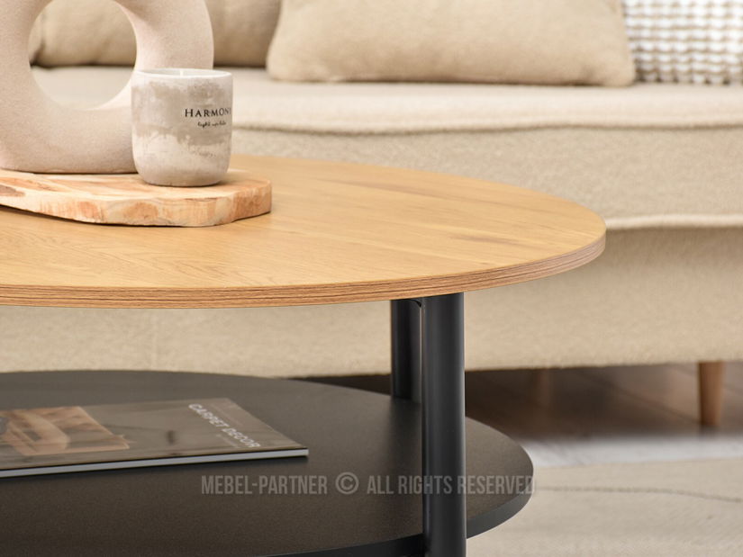 Stolić za kavu Randolf Xl (hrast + crna)