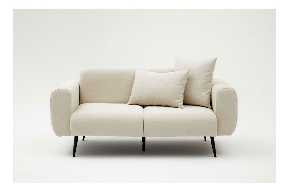 Pohovka dvojsedačka Slider (krémová + čierna)