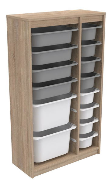 Organizator za igračke Dremonka 6 (hrast sonoma + siva + bijela)