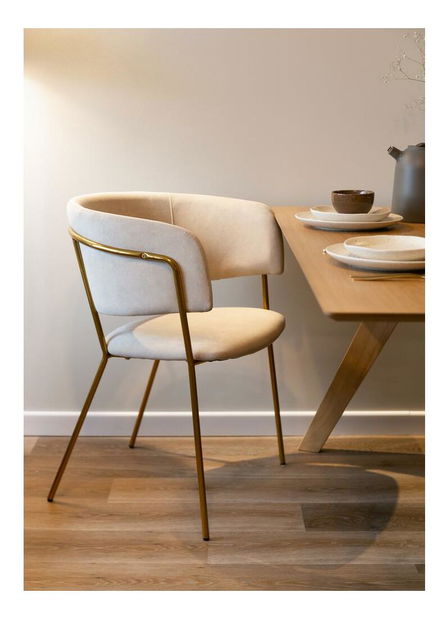 Jedálenská stolička Proof (béžová + zlatá)