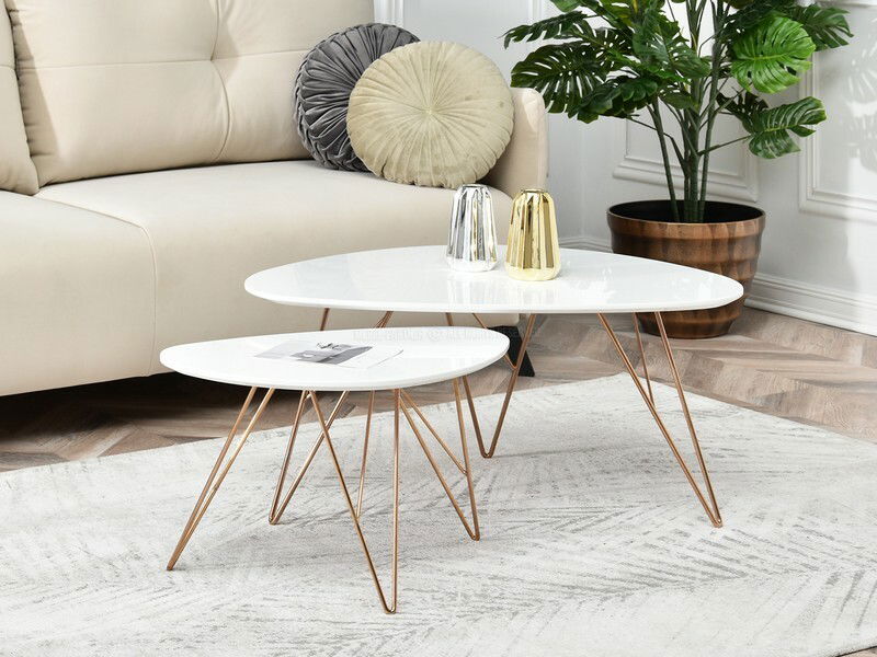 Stolić za kavu Rave Zest Xl (bijela + bakar)