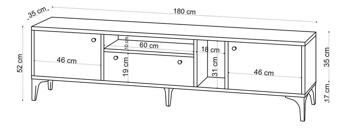 TV stolík/skrinka Aliex 7 (Dub)