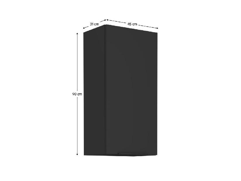 Felső sarok konyhaszekrény Sobera 60x60 GN 90 2F (fekete) 