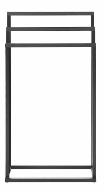 Suport prosoape Churu (Negru + lemn închis)