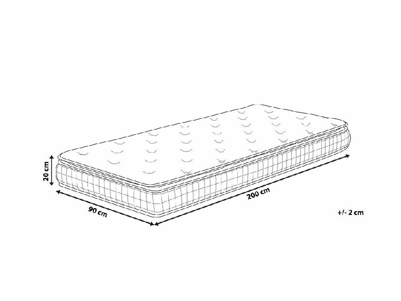 Penový matrac 90x200 cm CHERUM (stredne tvrdý)