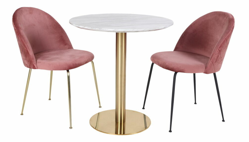 Blagovaonski stol Bvaria 3 (bijela + mesing)