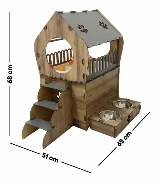 Škrabadlo pre mačky Nesty (antracit + dub)